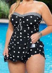 Plus Size Bikini Set high Waist Push Up Big Size Swimsuit Swimwear polka-dot Large Size Bikini Bathing Suits