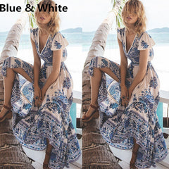 Women Fashion Cocktail Party Evening Maxi Dress Chiffon Summer Beach Lace Gown