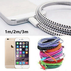 FeelinGirl Multicolor Braided 1M 3FT, 2M 6FT, 3M 10FT USB Data Sync Cable Charger Line for iPhone / iPad / iPod Touch