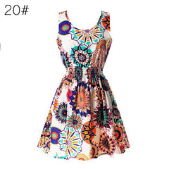 Sexy Women Lady Chiffon Slim Floral Dress Princess Beach Sundress