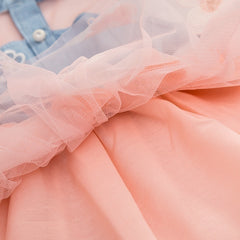 Infant Baby Girls Kids Princess Dress Denim Vest Tulle Skirt Tutu Dress