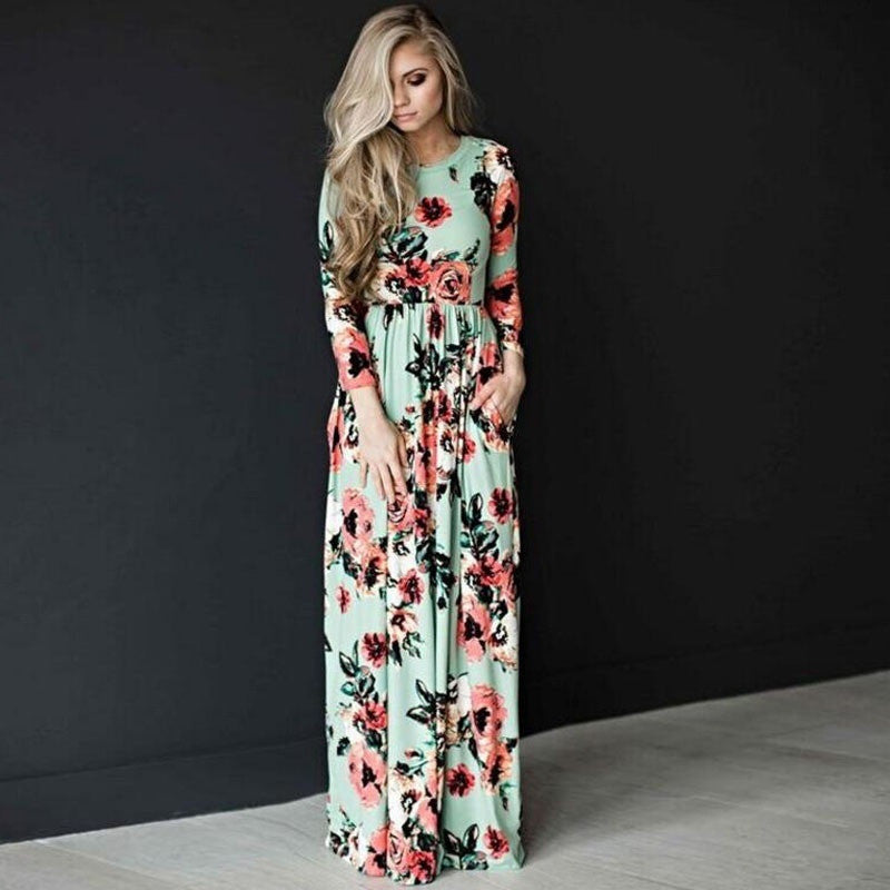 2017 New Summer Dress Women Rose Print Dresses O-Neck 3/4 Sleeve Tunic 2017 New Summer Dress Women Rose Print Dresses O-Neck 3/4 Sleeve Tunic