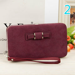 Women Bowknot Wallet Long Purse Phone Card Holder Clutch Large Capacity Pocket