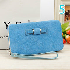 Women Bowknot Wallet Long Purse Phone Card Holder Clutch Large Capacity Pocket