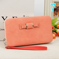 Women Bowknot Wallet Long Purse Phone Card Holder Clutch Large Capacity Pocket