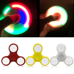 EDC Stress Relieve Autism ADHD Toy Glow LED Flash Tri-Spinner Hand Spinner Fidget Toy