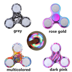EDC Stress Relieve Autism ADHD Toy Glow LED Flash Tri-Spinner Hand Spinner Fidget Toy