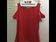 9 colors Women Fashion Off Shoulder Ladys Casual Loose T-shirts Tops Soft Cotton Blouse