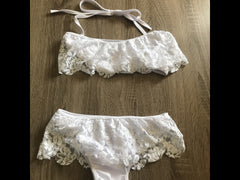 fashion women lace bikini swimsuit sexy low waist women swimwear lace bikini set white black