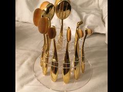 Popular 10 Hole Oval Makeup Brush Holder Drying Rack Organizer Cosmetic Shelf Tool Best