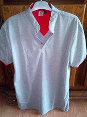 Mens Stand Collar POLO Shirt Short Sleeve Tee T-shirt Summer Tops