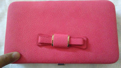 Women Bowknot Wallet Long Purse Phone Card Holder Clutch Large Capacity Pocket